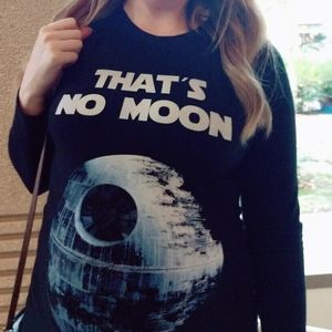 Happy Bellies That's No Moon Star Wars Maternity Shirt Sz M